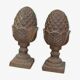 Cast iron pine cones pilaster tops