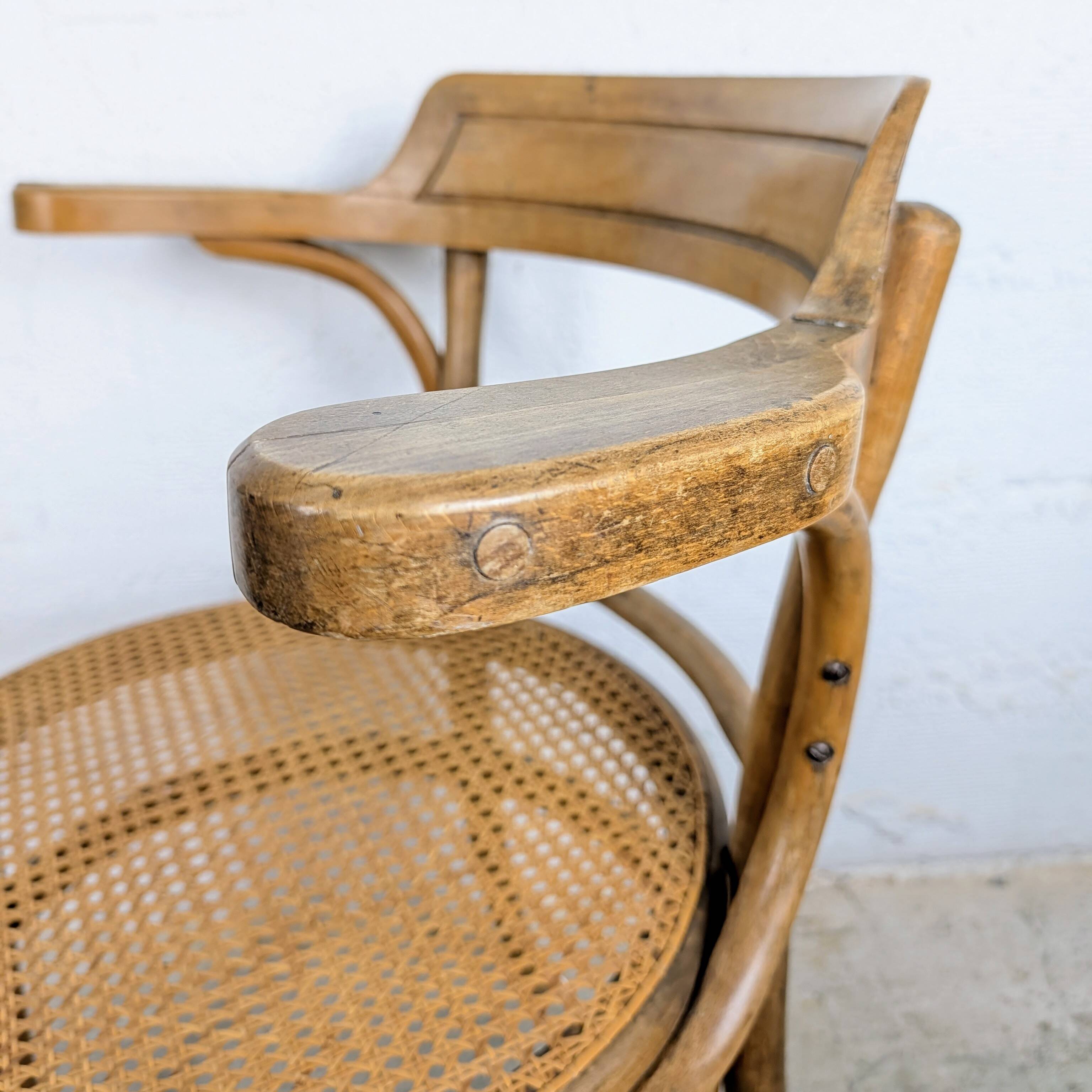 Fauteuil de bureau en bois courbé