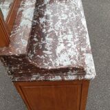 Commode coiffeuse chêne et marbre
