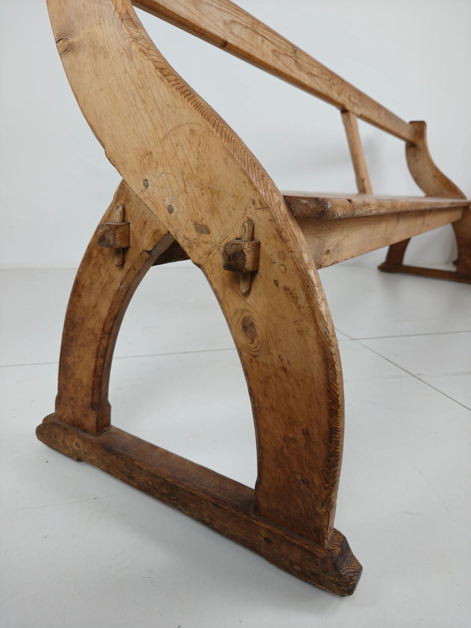 Victorian pitch pine school benches – circa 1900, England