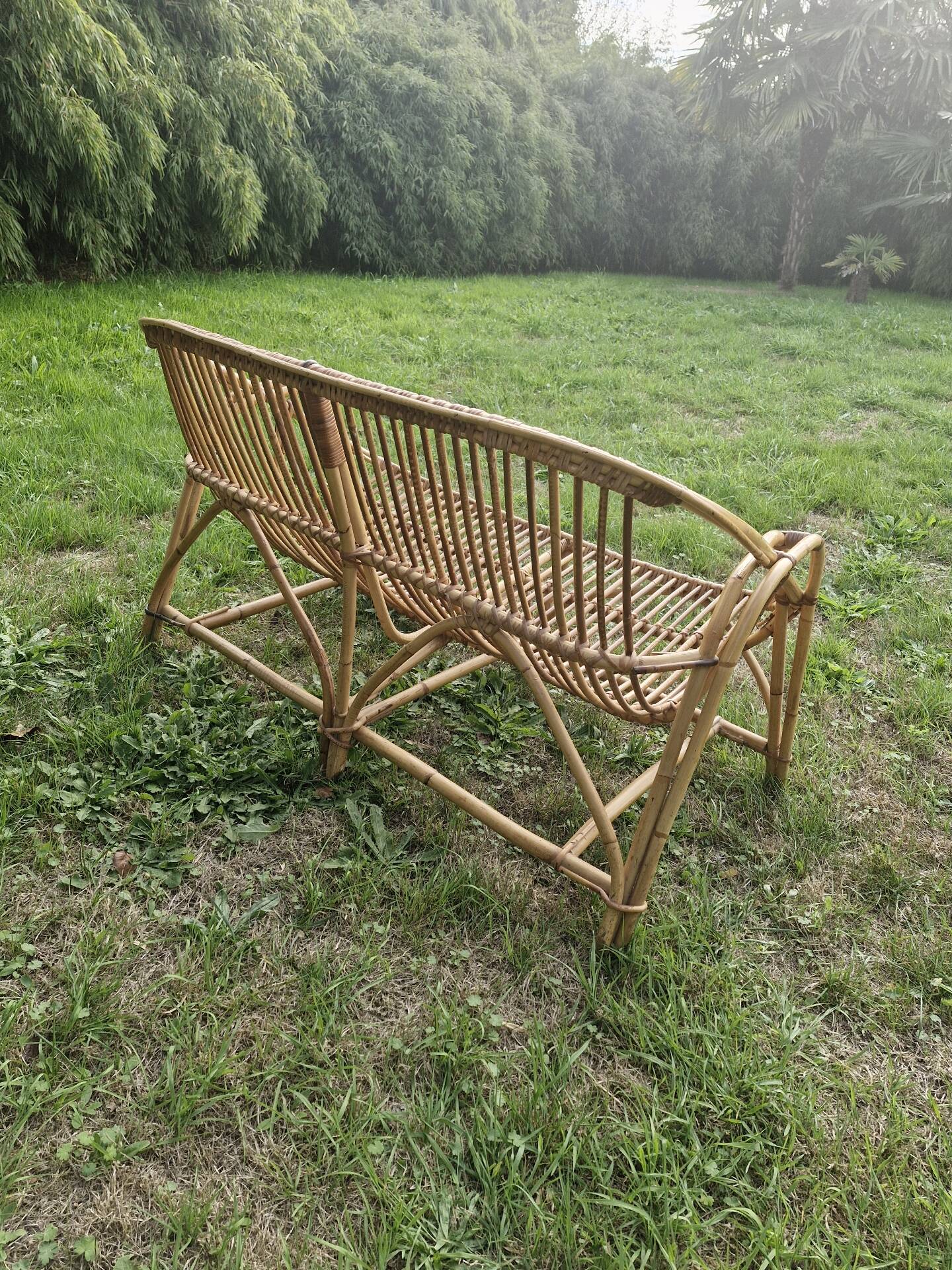 Rattan bench