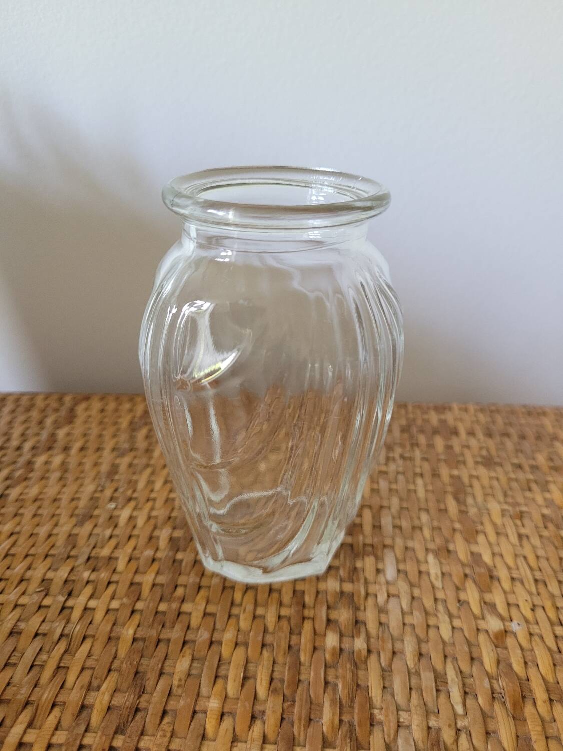 Small molded glass bulb vase