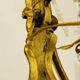 Brass wall light with glass pendants from the mid-20th century.