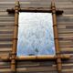 Antique mirror from the 1920s-1930s in bamboo H 49 cm / W 42 cm