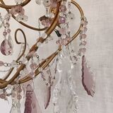 Chandelier with colored tassels