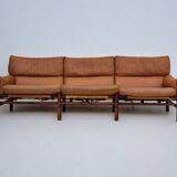 1960s, Scandinavian design by Arne Norell, sofa, model "Kontiki", original condition, leather, beech.