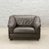 Comfortable Leolux Seal Brown Leather Lounge Chairs The Netherlands 1970s