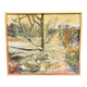 Huile sur toile originale – “Chemin entre” – Signée – Vintage et encadrée – 57 × 49 cm (22,4" × 19,3")