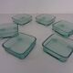 Teak tray with glass bowls by Jens Quistgaard for IHQ Dansk Designs, 1960s, set of 7.