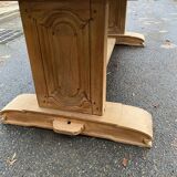 Restored 19th century solid oak monastery dining table, 215cm