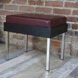 Strafor stool from the 50s, chrome and imitation leather