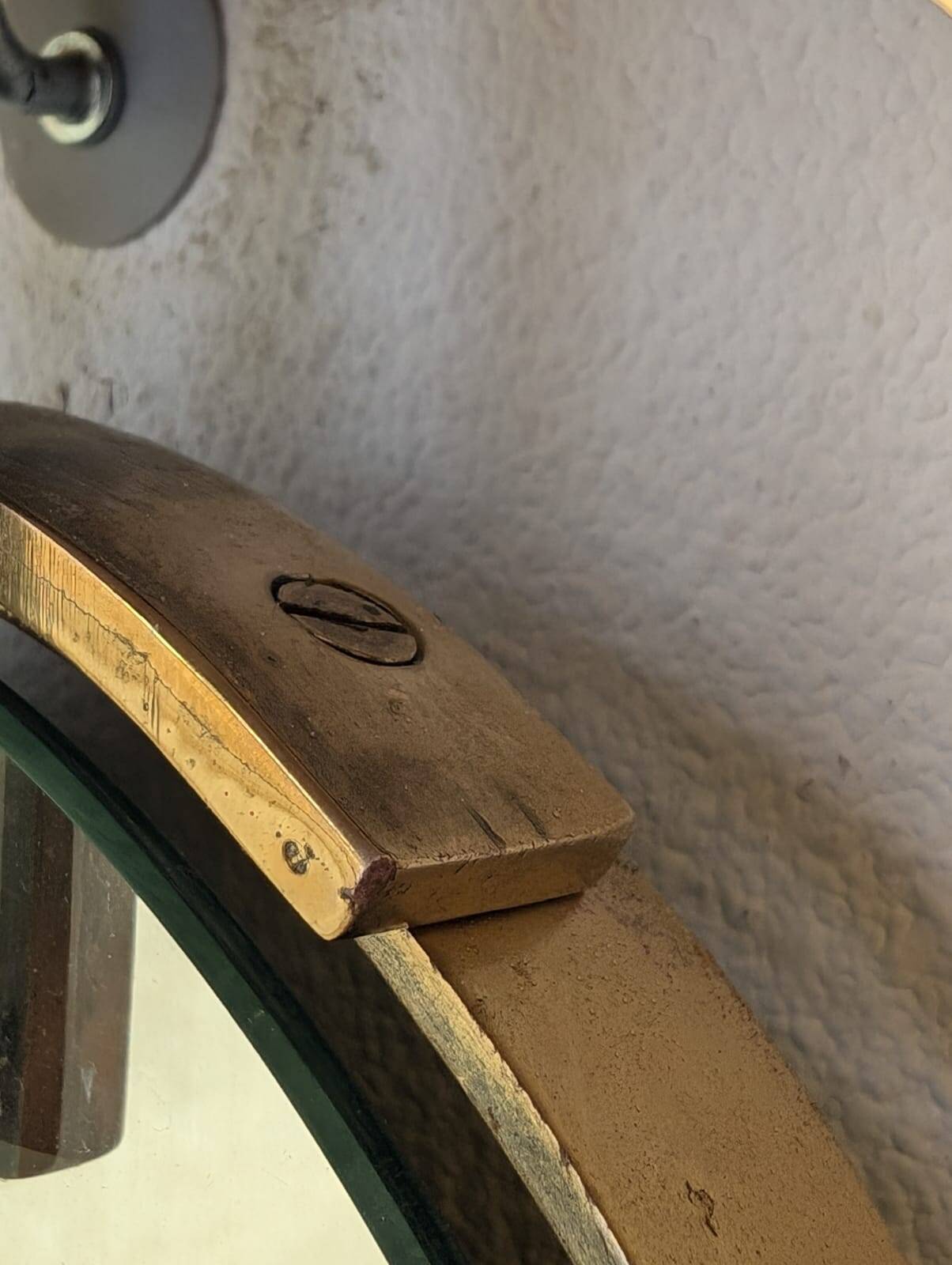 1960s Oval Wall Mirror with Brass Frame by Sant’Ambrogio De Berti