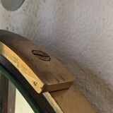 1960s Oval Wall Mirror with Brass Frame by Sant’Ambrogio De Berti
