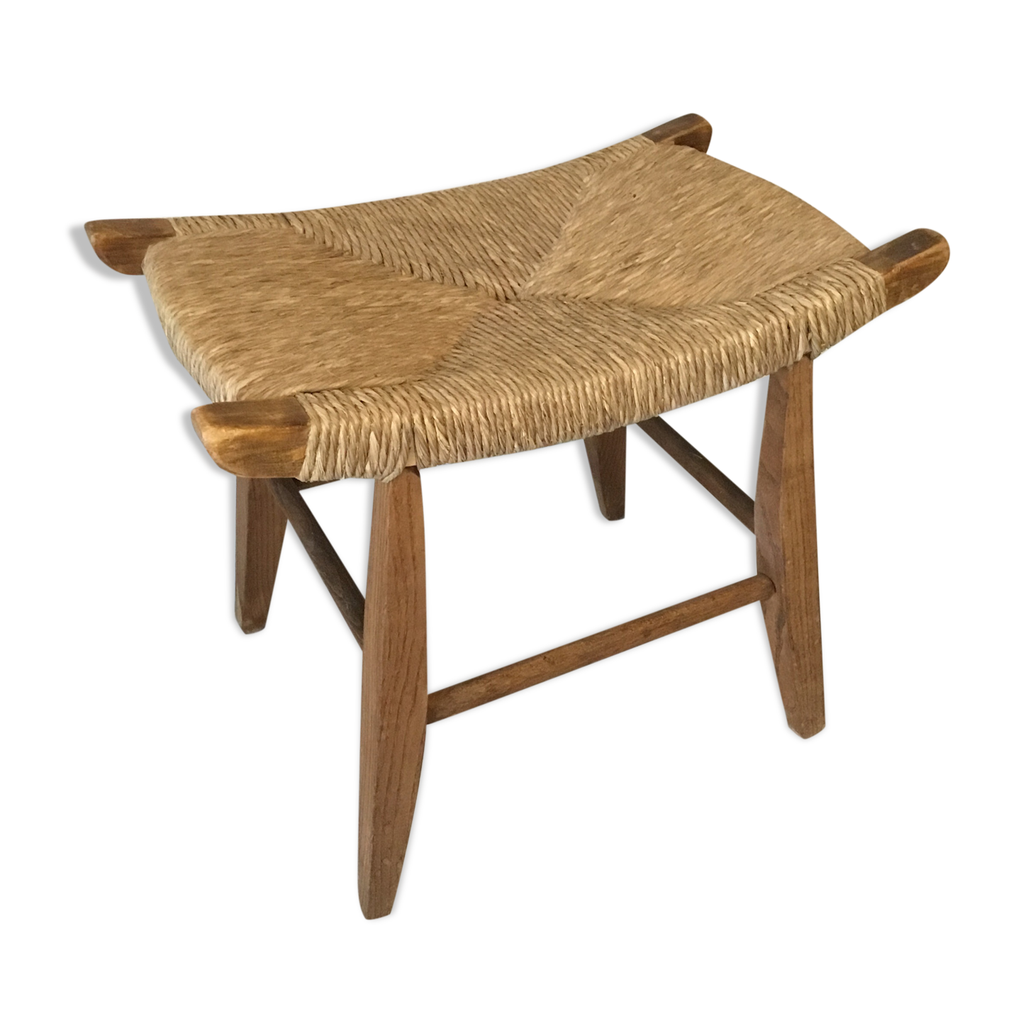 Stool straw Mid century Bull