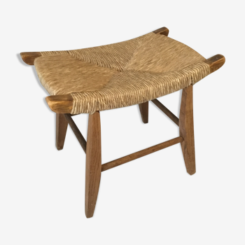 Stool straw Mid century Bull