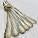 6 oyster forks Christofle crossed ribbons silver metal