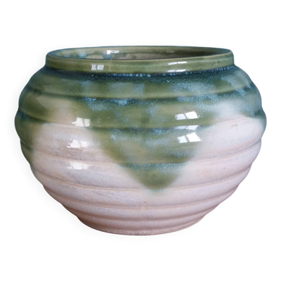 Pot de fleur, jardinière en terre cuite émaillée