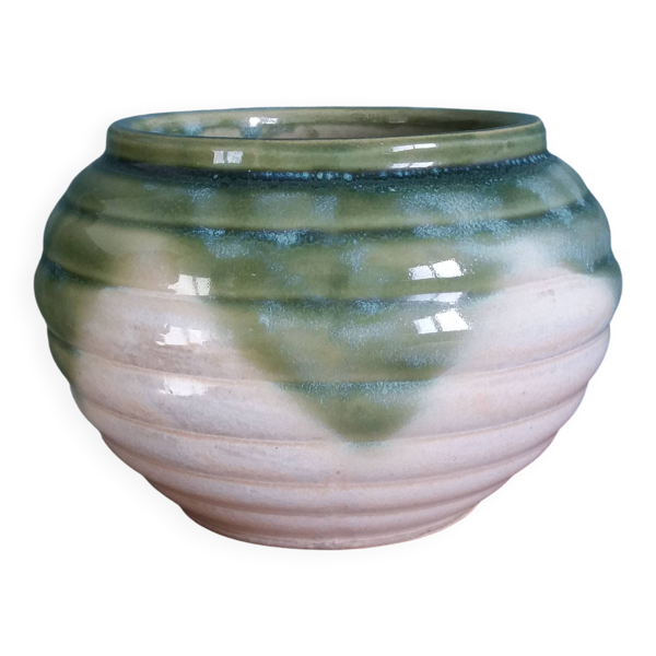 Pot de fleur, jardinière en terre cuite émaillée