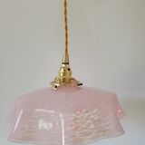 Draped pendant lamp in pink Clichy glass