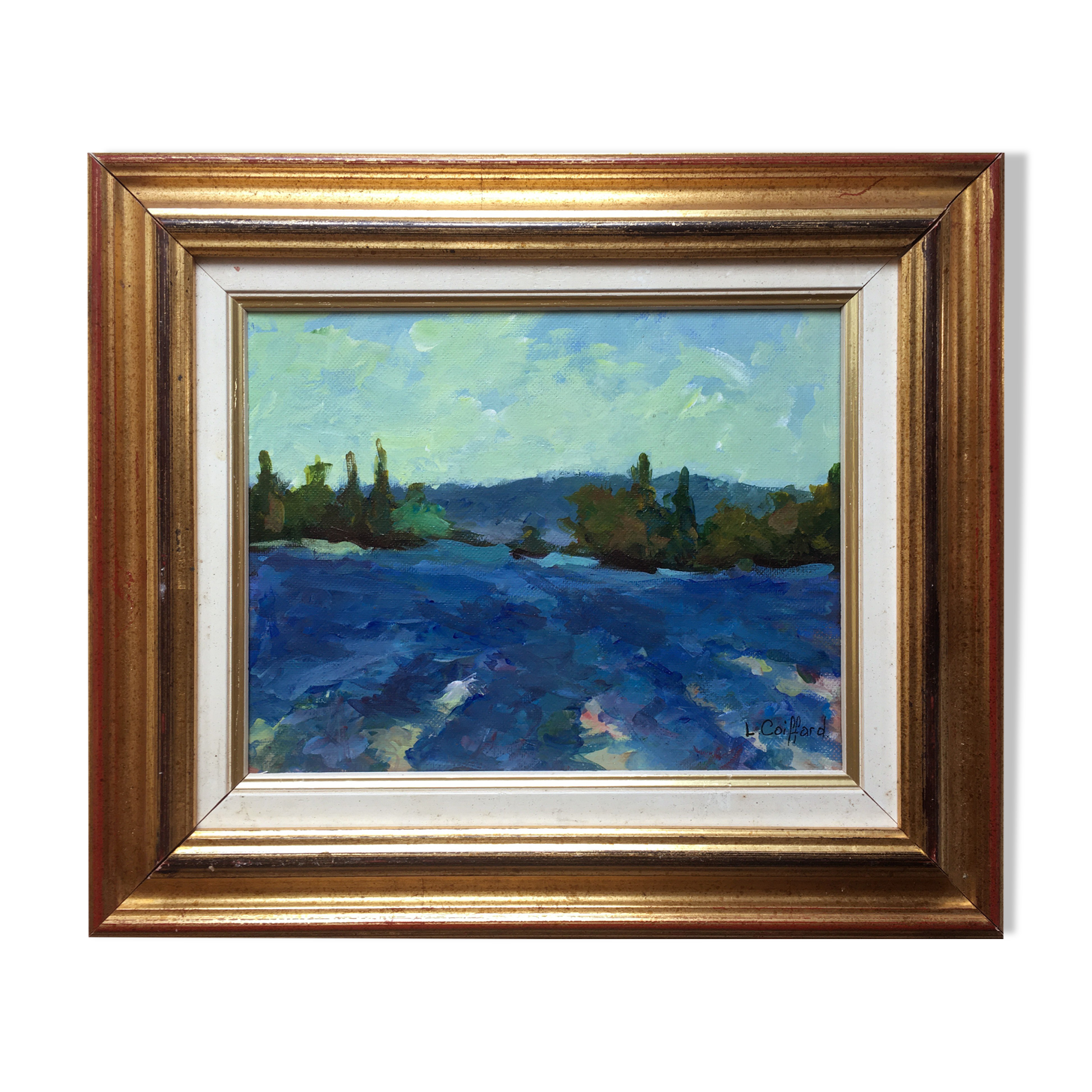 Impressionist Post-Print Painting "The Lavenders" by Lylliane Coiffard - Frame