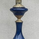 Baluster lamp blue and bronze porcelain