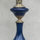 Lampe balustre porcelaine bleu et bronze