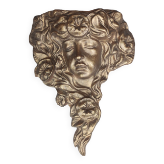 Old large bronze wall ornament Art Nouveau style