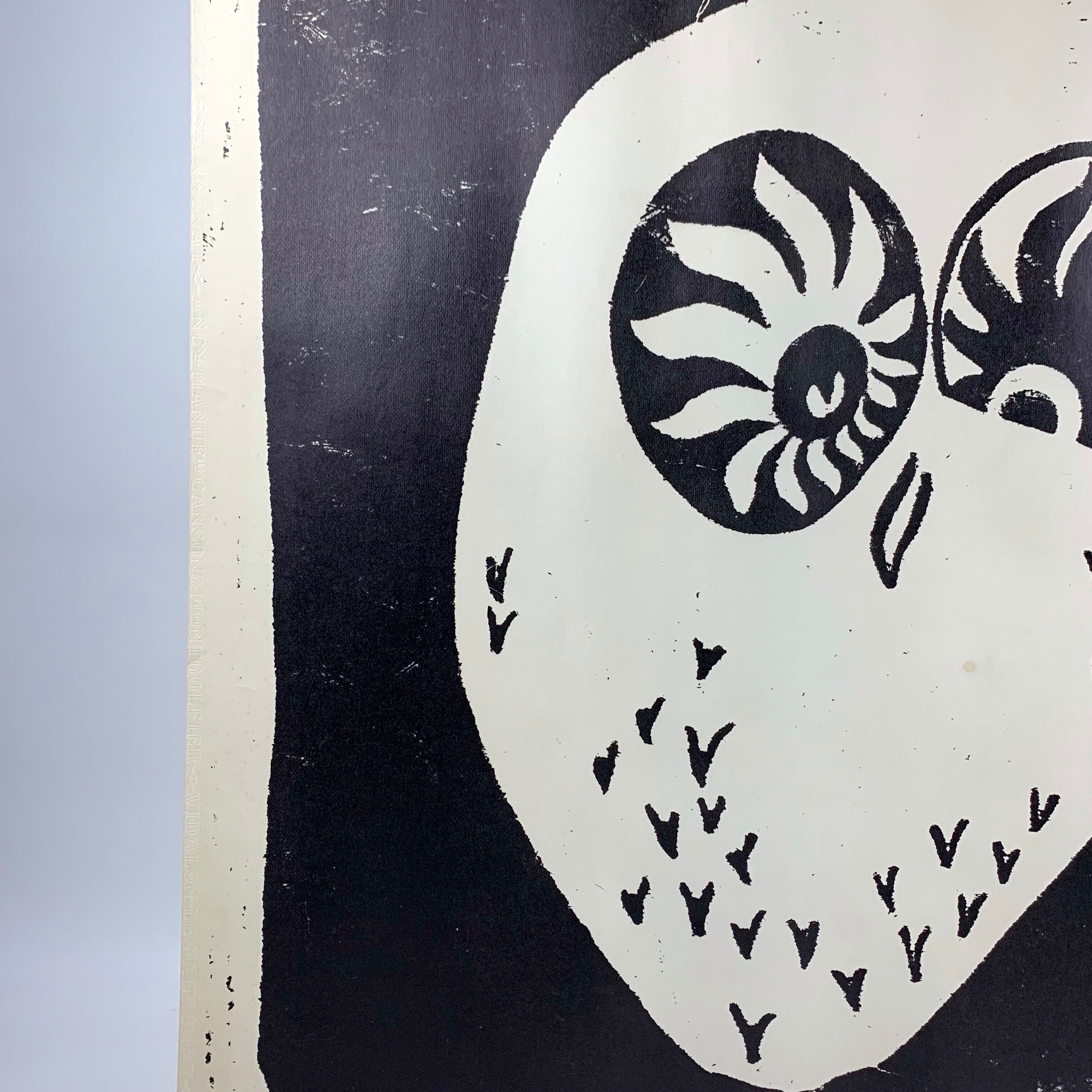 Lithograph "The Owl" black and white - Modern art