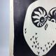 Lithograph "The Owl" black and white - Modern art