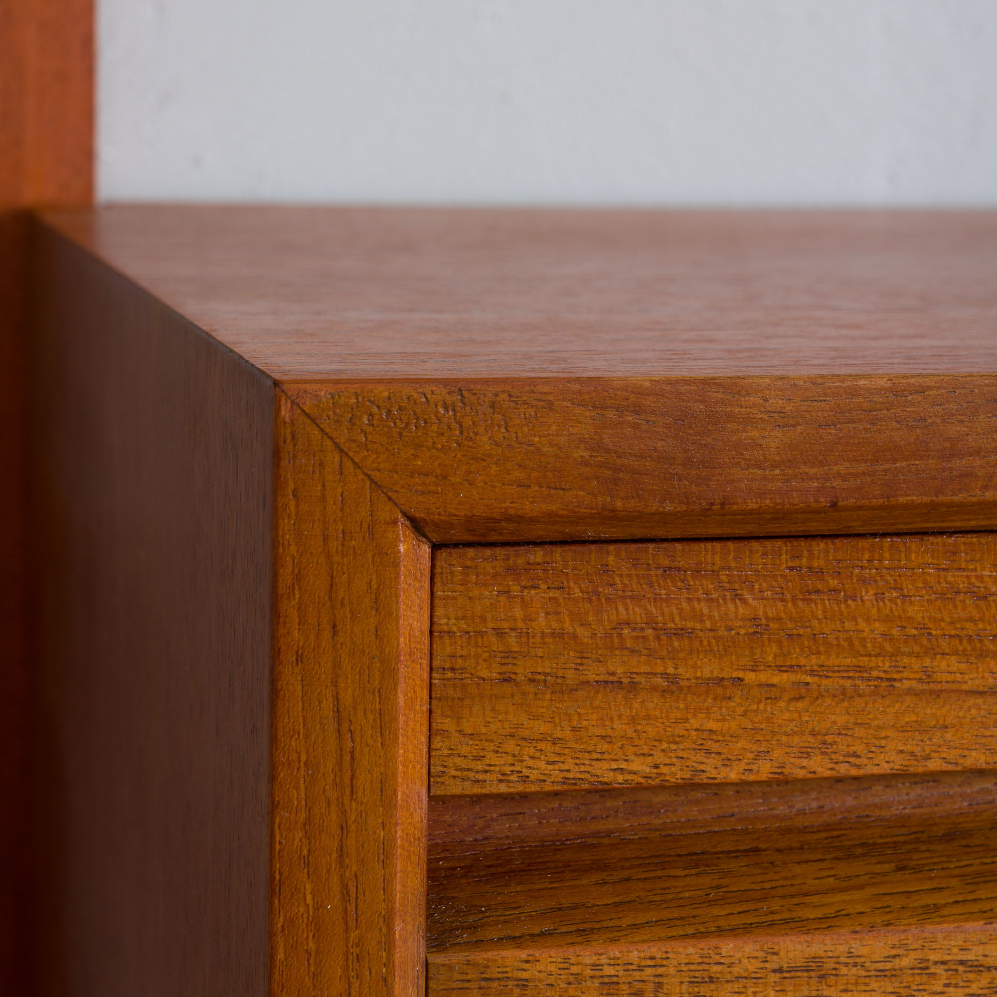 Poul Cadovius Teak dresser Wall Unit With a chest of drawers And 7 Shelves, Denmark 1960s