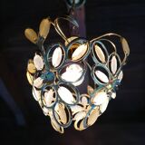 Gold metal pendant light and 90's glass pendants