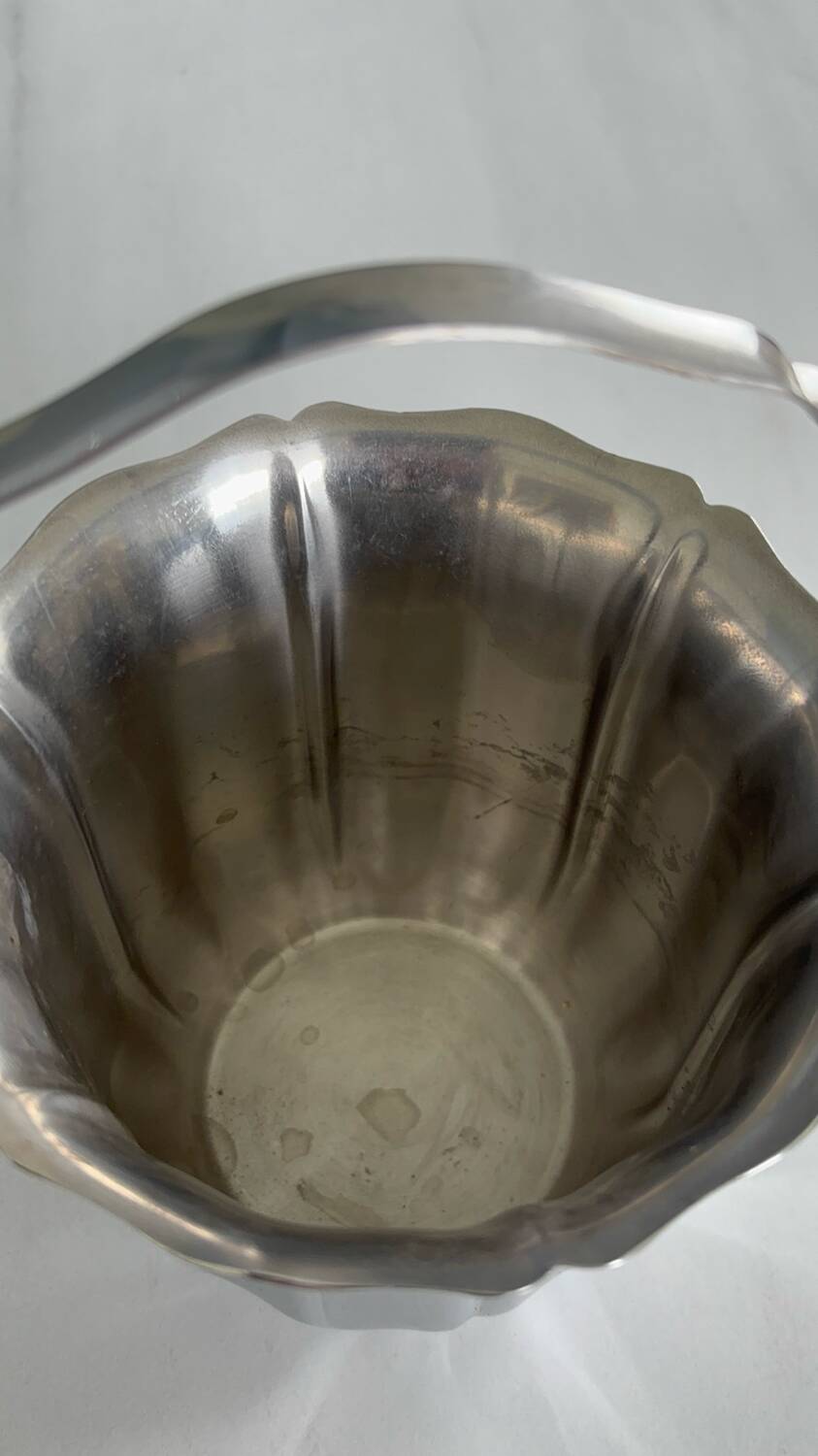 Vintage Guy Degrenne stainless steel ice bucket – tulip-shaped ice tray – ba