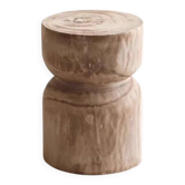 small retro solid wood cylindrical coffee table