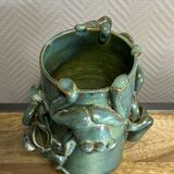 vase with frogs in relief circa 1940