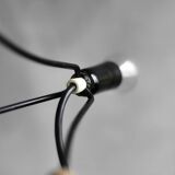 Mid-Century Polish Modern Small Table Lamp with Black Lampshade, 1960s