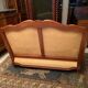 Sofa 2 places convertible sleeping 90x190 cherry Louis XV yellow velvet