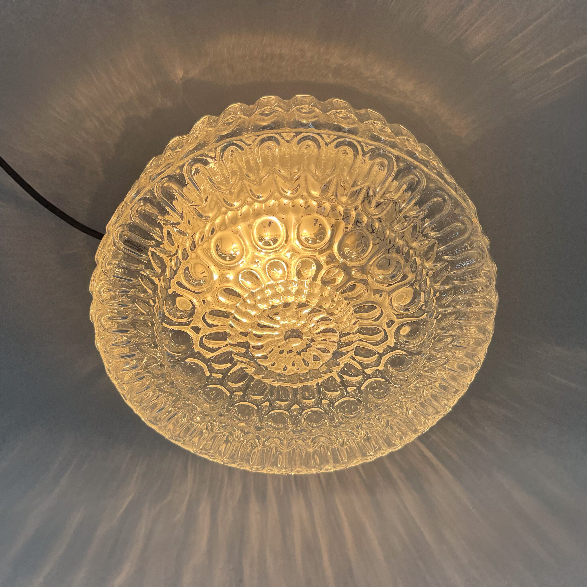 Mid-century round flush mount or wall light, 1970