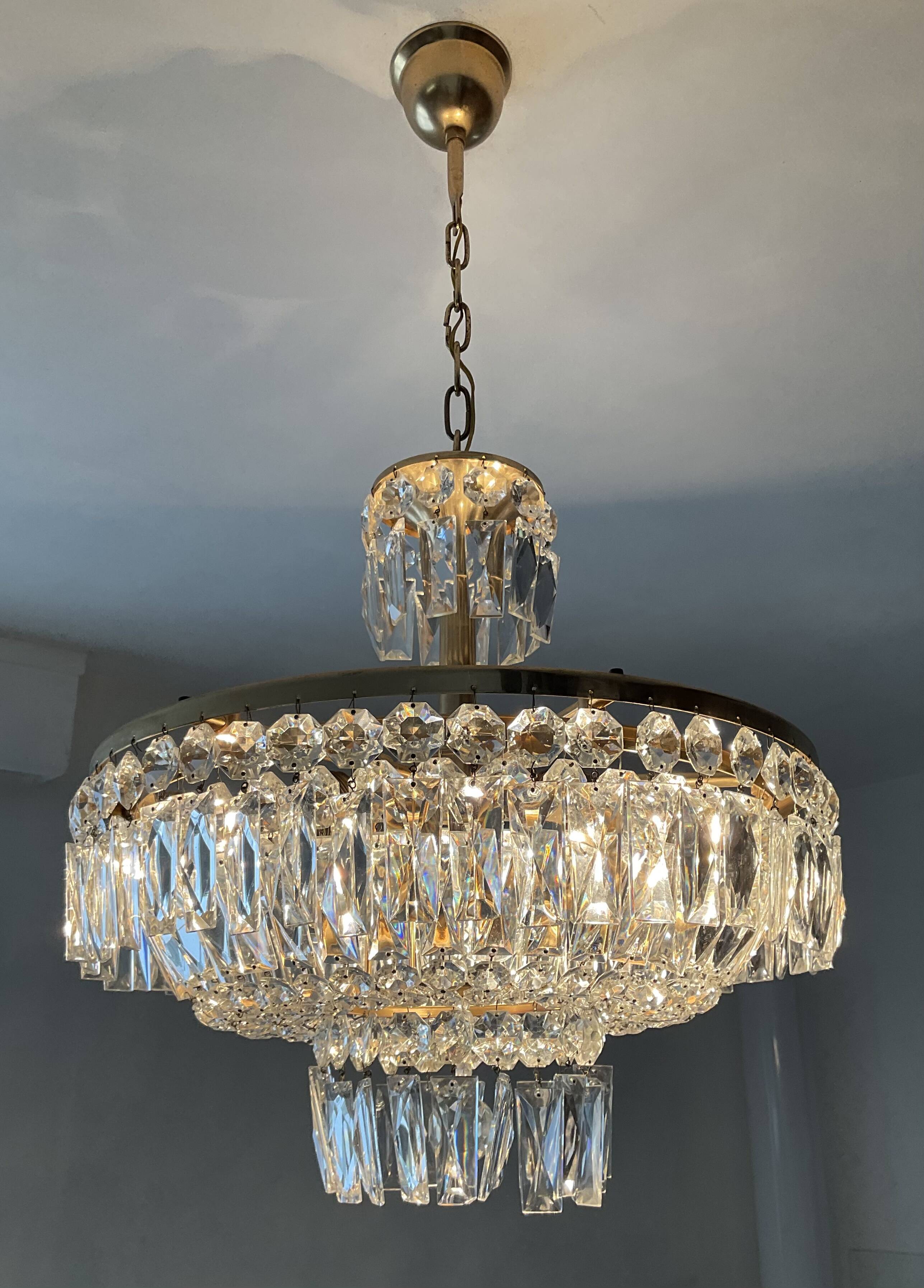 Cascade chandelier with vintage 70s tassels