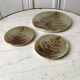 Ceramic trifle and coaster set / stoneware pottery signed 70s