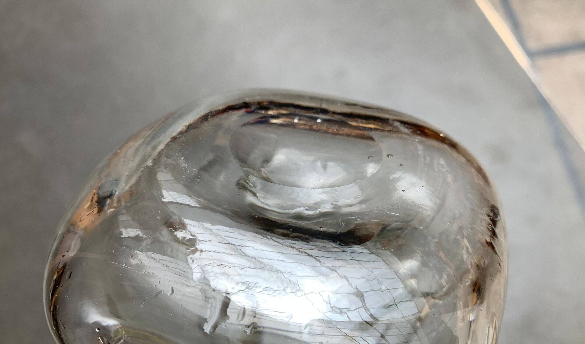 Danish Vintage Glass Kluk Kluk Bottle with Crown Glass Stopper from Holmegaard, 1970s