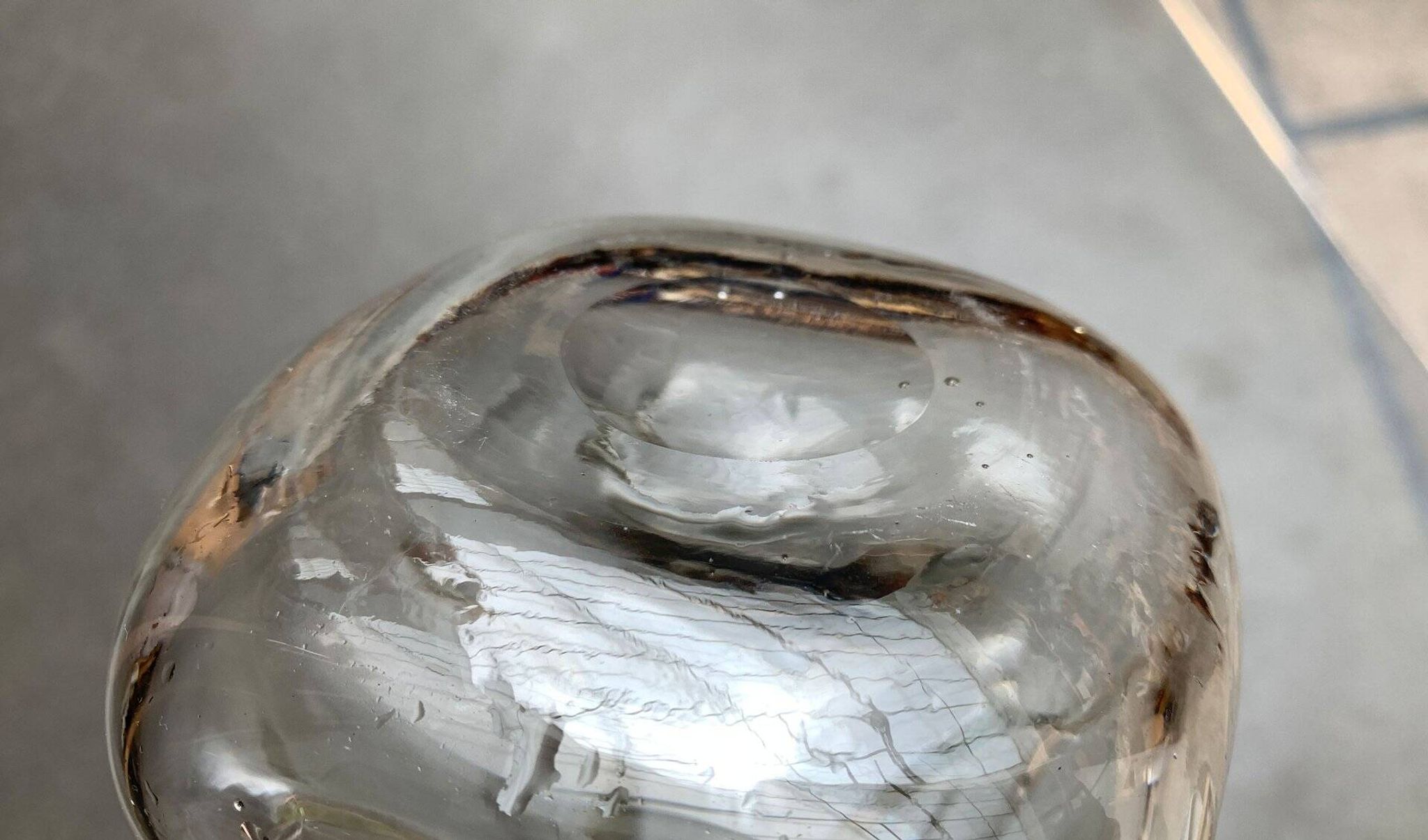 Danish Vintage Glass Kluk Kluk Bottle with Crown Glass Stopper from Holmegaard, 1970s