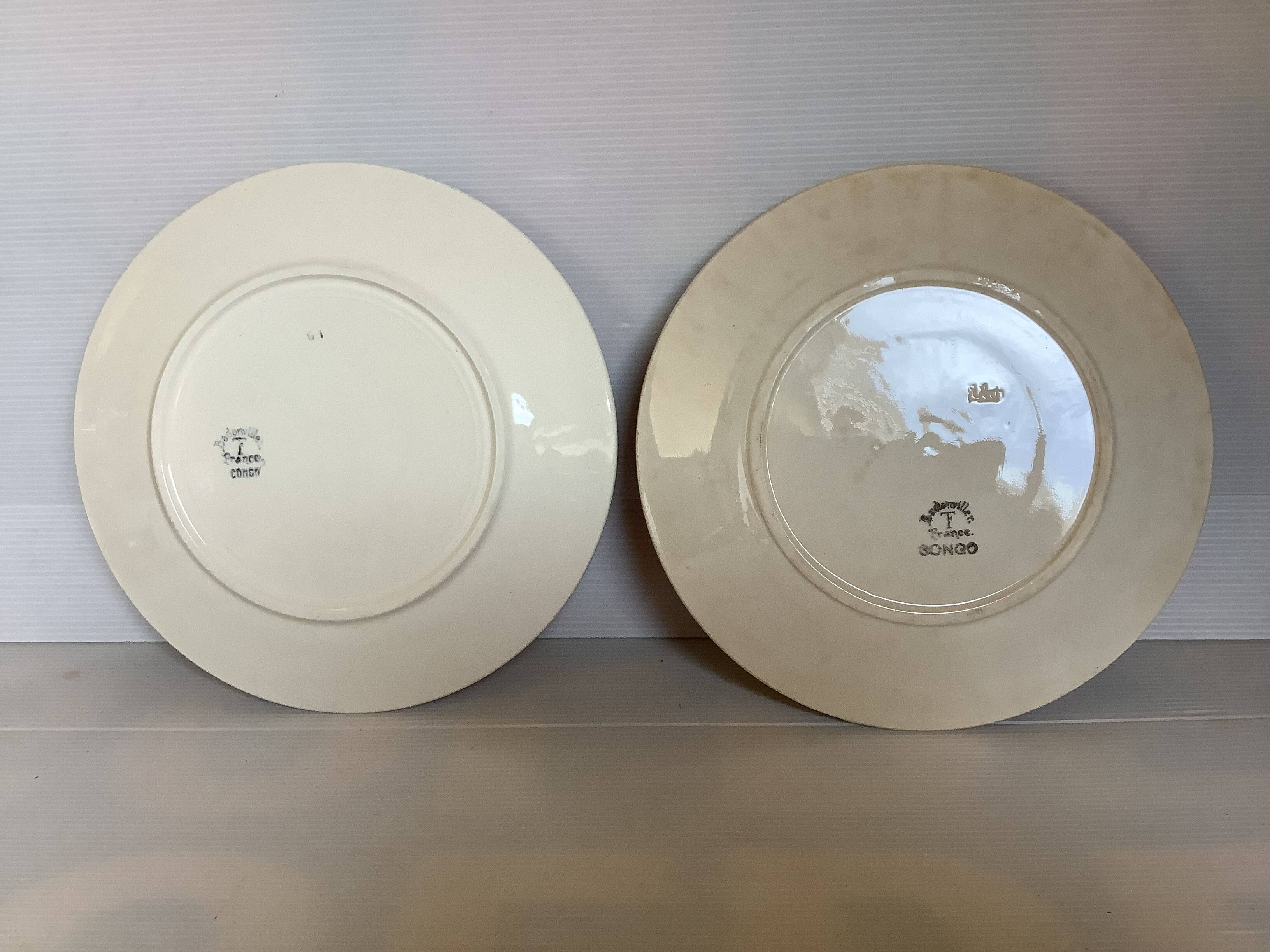 Pair of old Gongo Badonviller plates