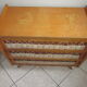 Vintage wood and rattan dresser