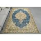 1970s Vintage Turkish Oushak Handmade Wool Cotton Orange Area Rug 205x304
