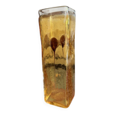 Vase carré orange années 70