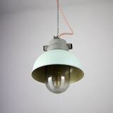 Vintage mint industrial hanging light from TEP