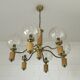 Vintage Brass Pendant Light Elegant Rustic Chendelier Colonial Style