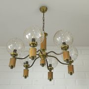 Suspension vintage en laiton, élégante et rustique, style colonial