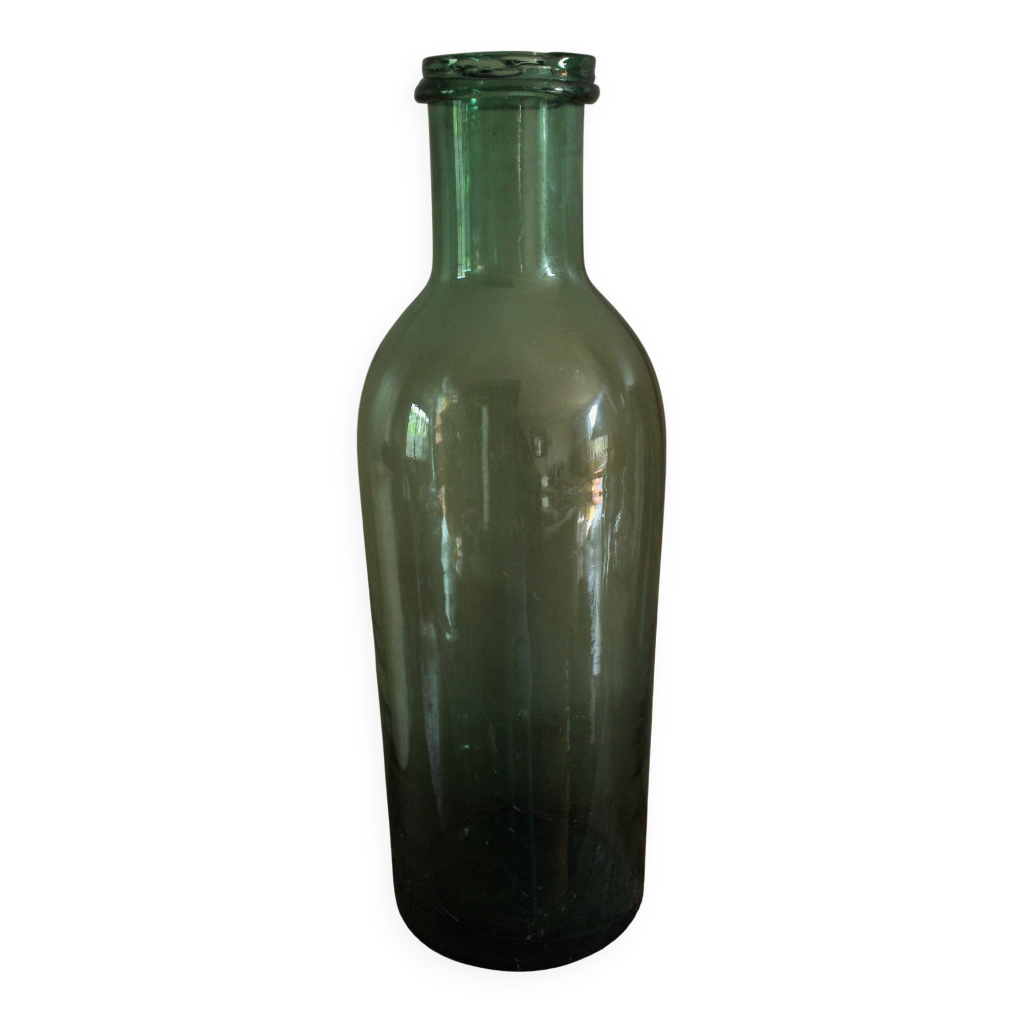 Large Green Glass Bottle Vase