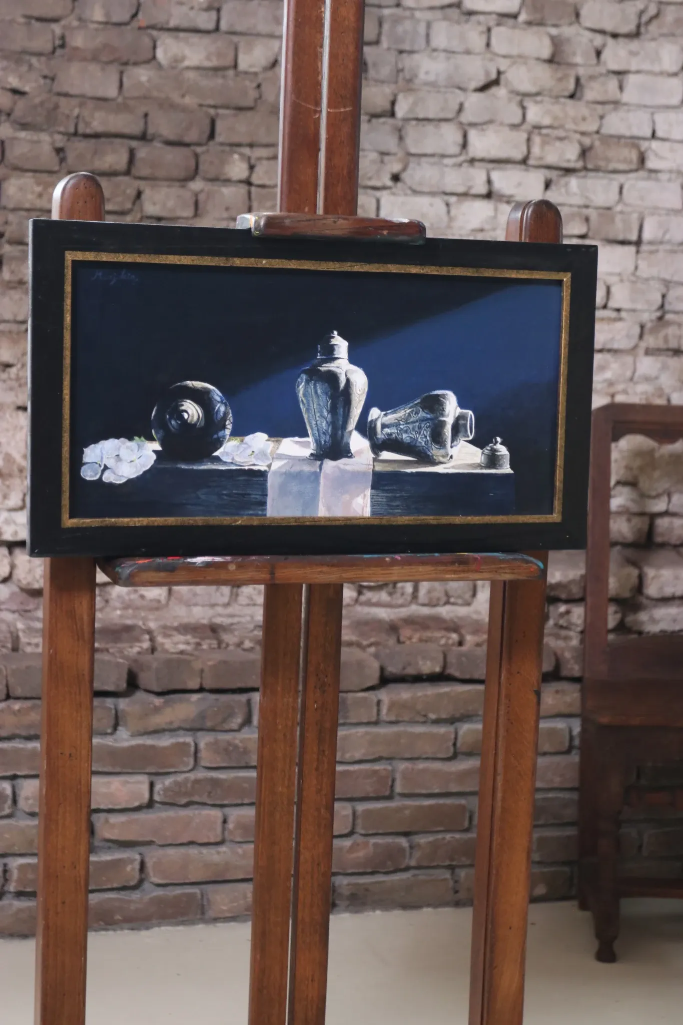 Still life with three pewter tea caddies – Marjolein van den Berg, c. 2011